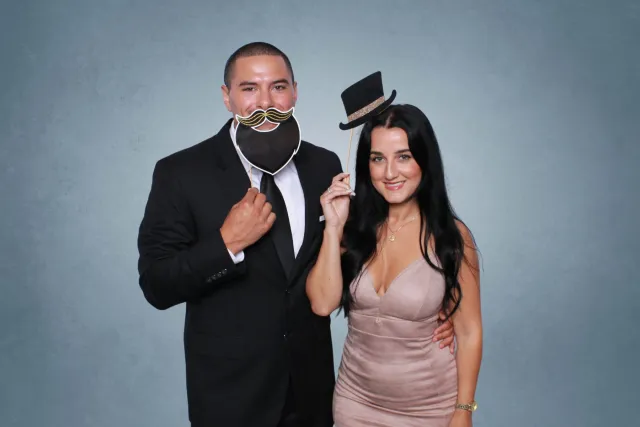 Blue Portrait photo booth backdrop