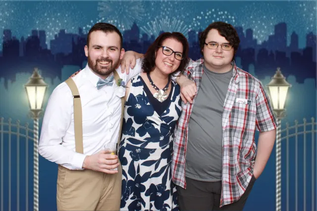 City Skyline photo booth backdrop