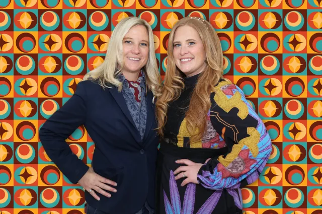 Groovy photo booth backdrop