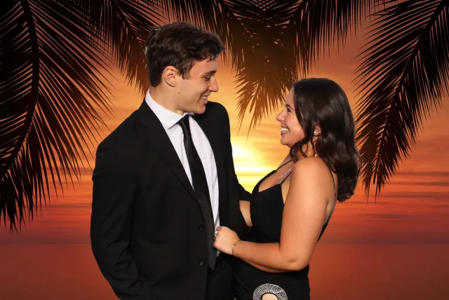 Sunset Beach photo booth backdrop