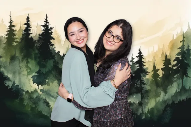 Woodsy photo booth backdrop