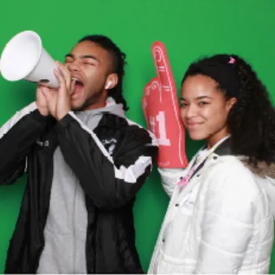 Green screen backgrounds for photo booth